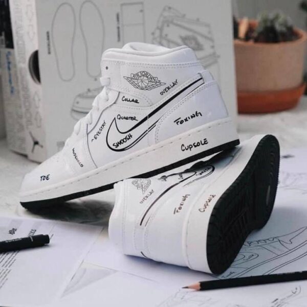 Nike Jordan Retro 1 Mid "SCHEMATIC" - Image 5