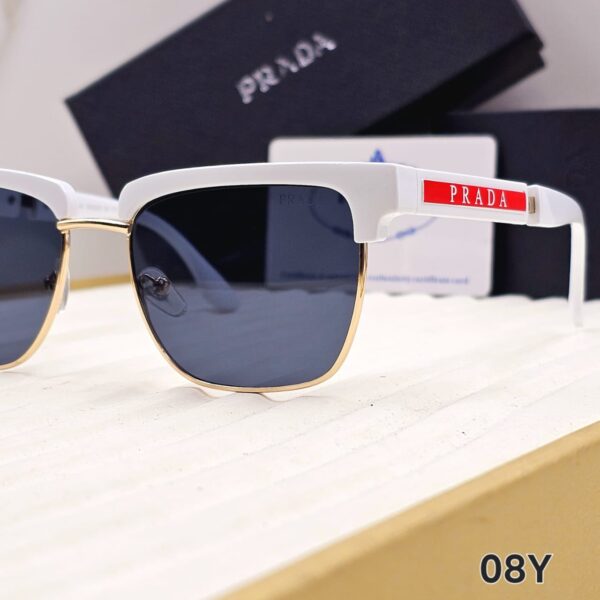 Prada 08Y White Frame Sunglass