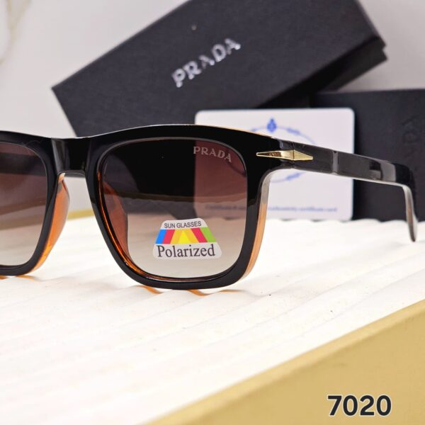 Prada Polarized 7020 Black & Brown Gradient Sunglass - Image 2