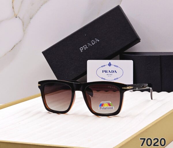 Prada Polarized 7020 Black & Brown Gradient Sunglass