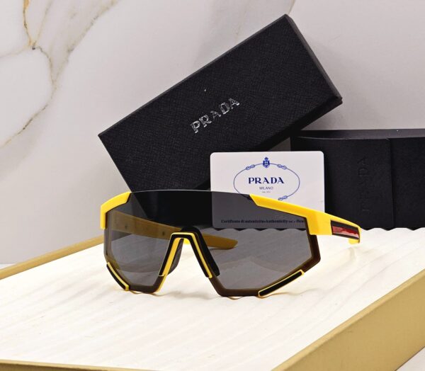 Prada Yellow & Black Sport Shield Sunglass - Image 2